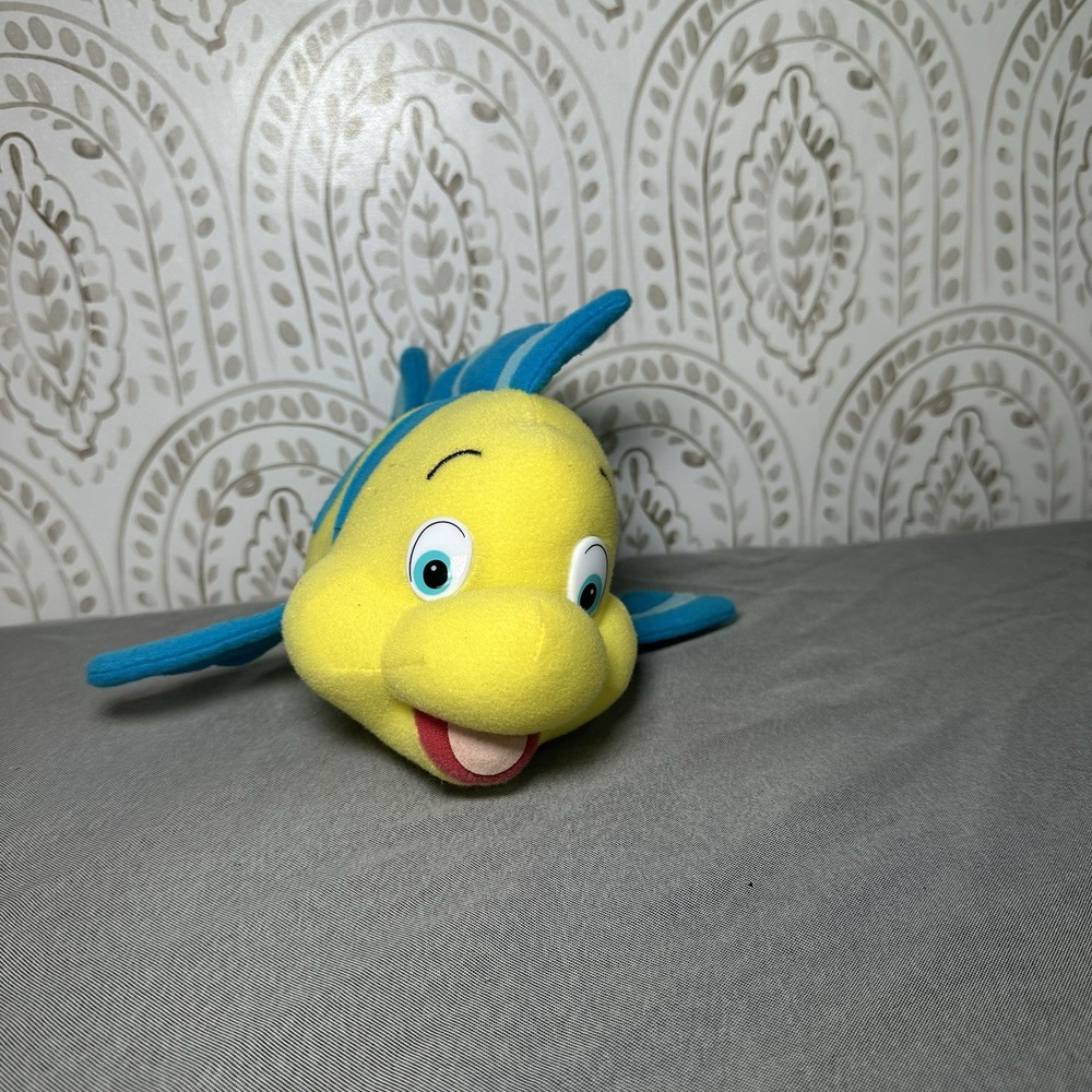 Disney The Little Mermaid‎ Flounder 7" Plush Stuffed Animal Fish Vintage 1993
